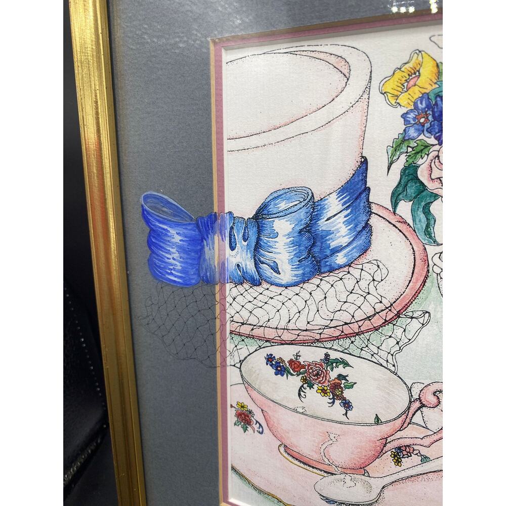 Talley art Tiley's tea treasures framed art wall hanging - Picture 8 of 8